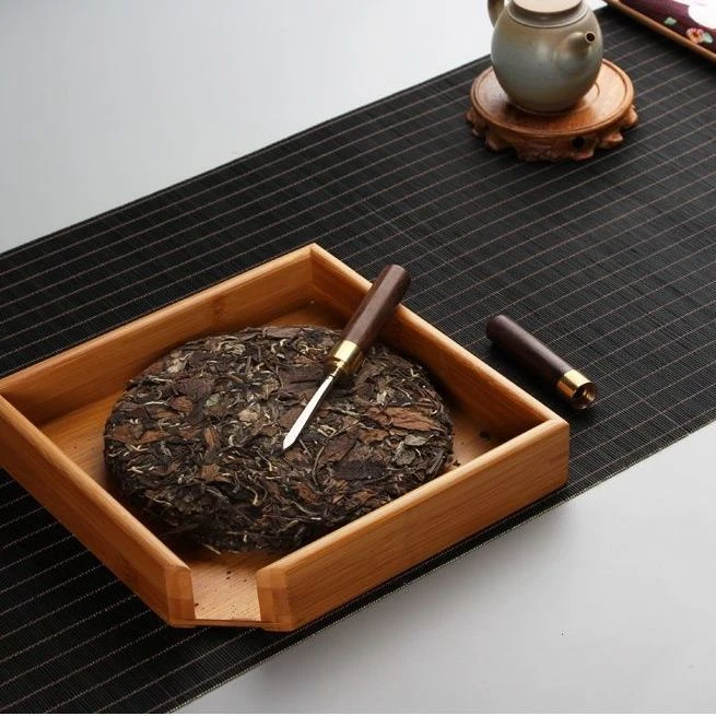 普洱茶盒茶叶罐茶饼架子黑茶白茶评茶盘竹制分茶盘赏茶盒茶奉茶具