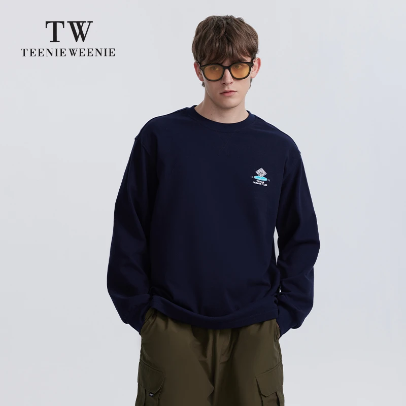 TeenieWeenie小熊男装新款圆领百搭套头印花宽松T恤TNLW227801I