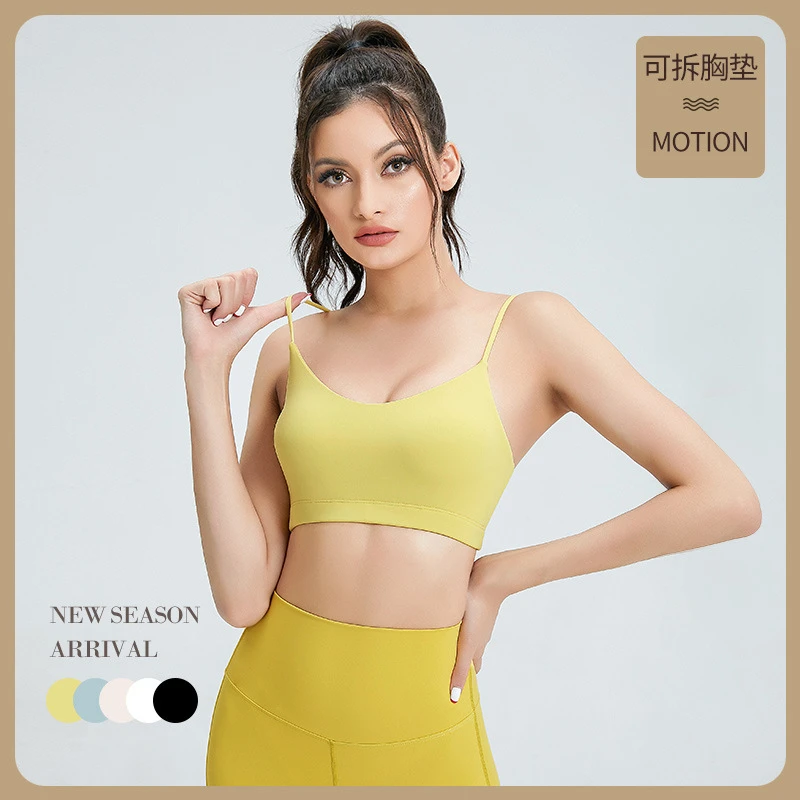 运动背心速干欧美训练瑜伽服透气裸感交叉运动服美背上衣70060