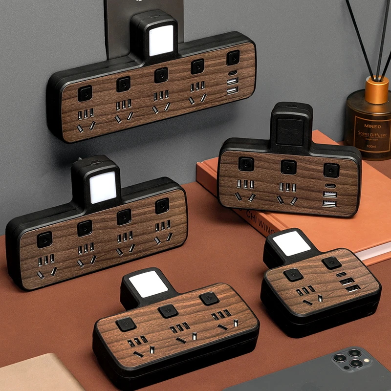 插座转换器带usb充电学生宿舍转换插头多功能无线插板不带线插排