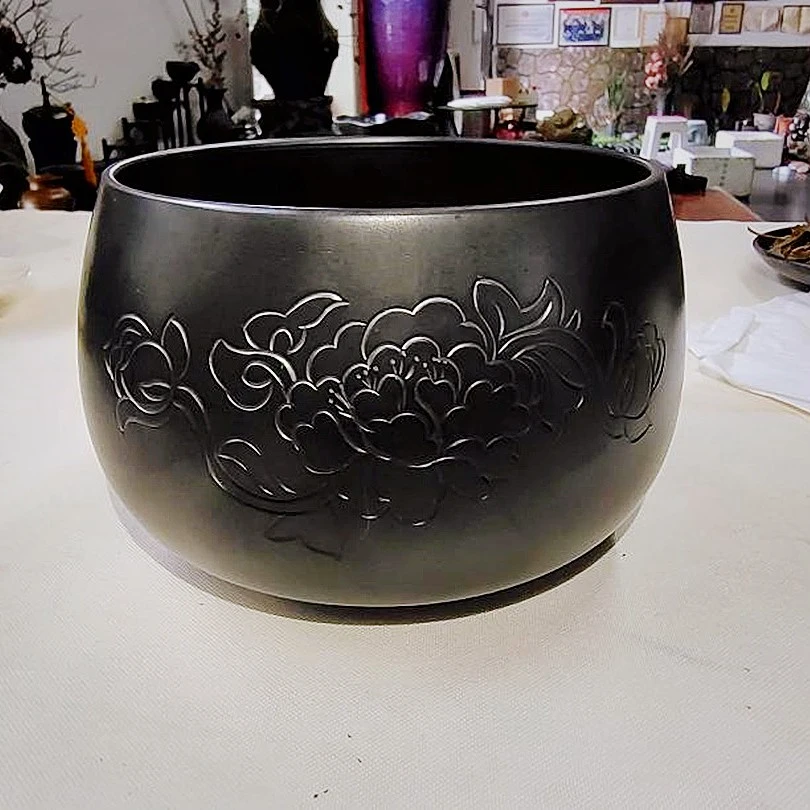 非遗神农黑陶柴烧手工杯洗（笔洗）