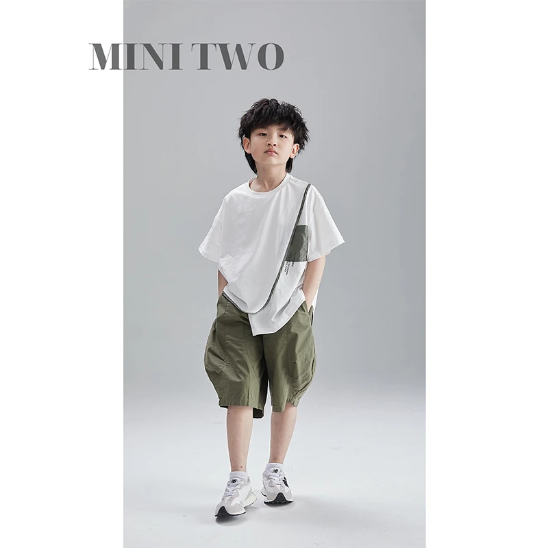 MT原创童装日系男童短袖t恤夏季儿童定制款层次感圆领中大童半袖