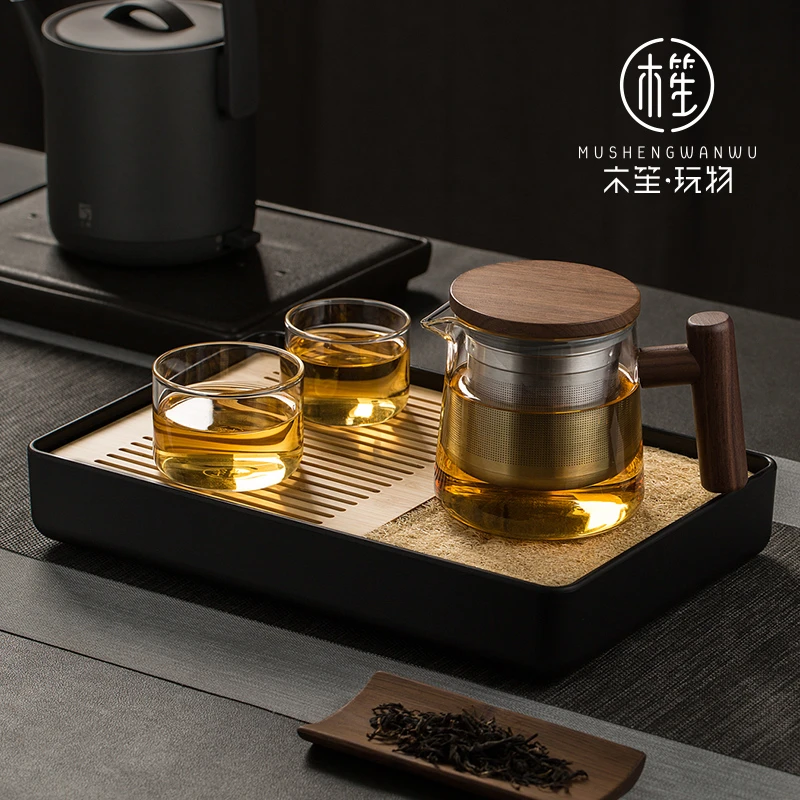 木笙玩物泡茶壶玻璃耐高温茶具轻奢不锈钢过滤茶壶套装家用泡茶器