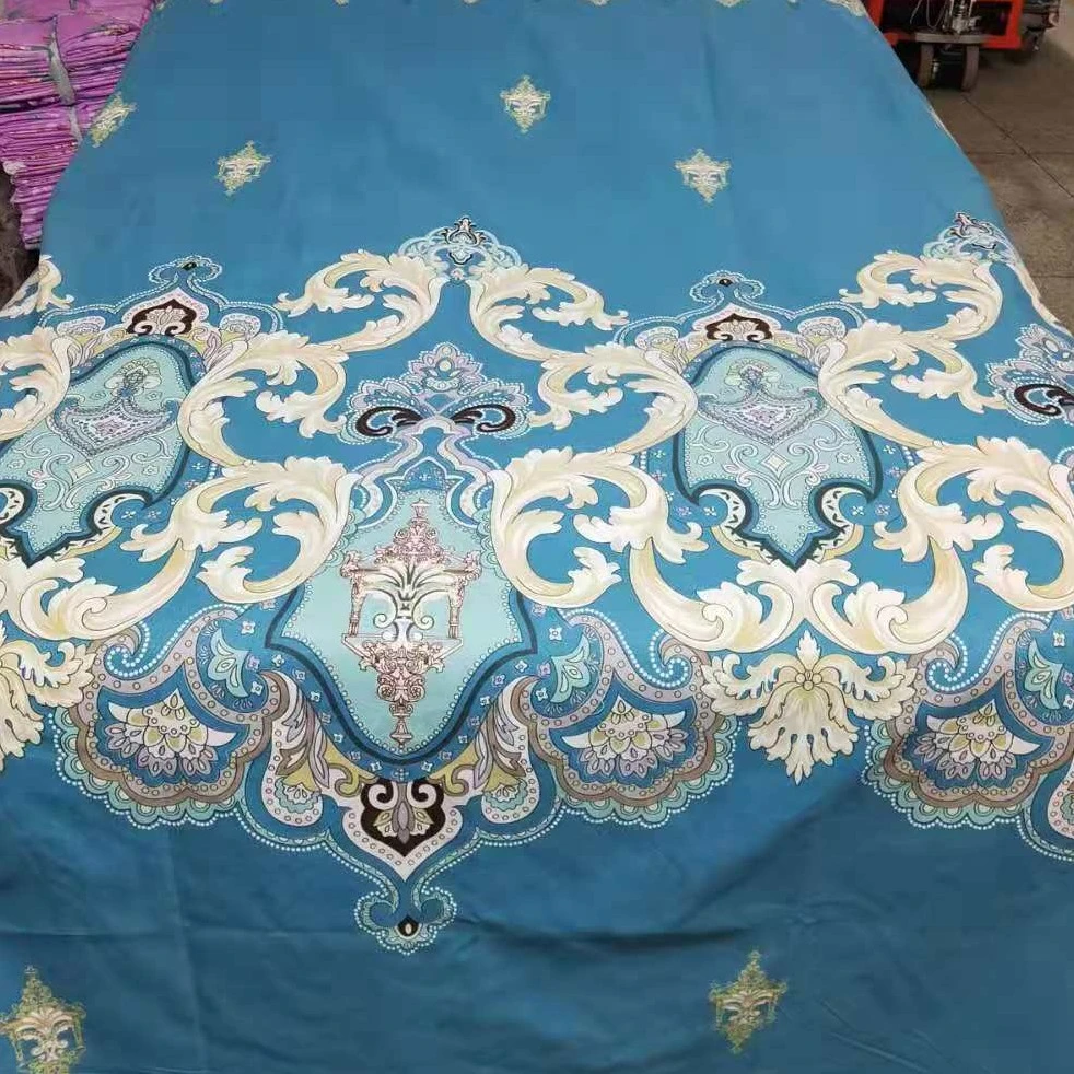 蓝色欧花四件套被套2米*2.3米床单2.3米*2.4米枕套48*76