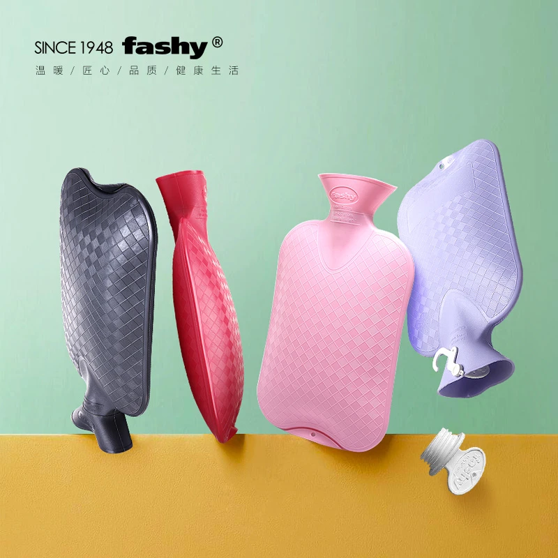 德国进口Fashy防爆pvc注水热水袋暖手宝学生女大号敷肚子暖水袋