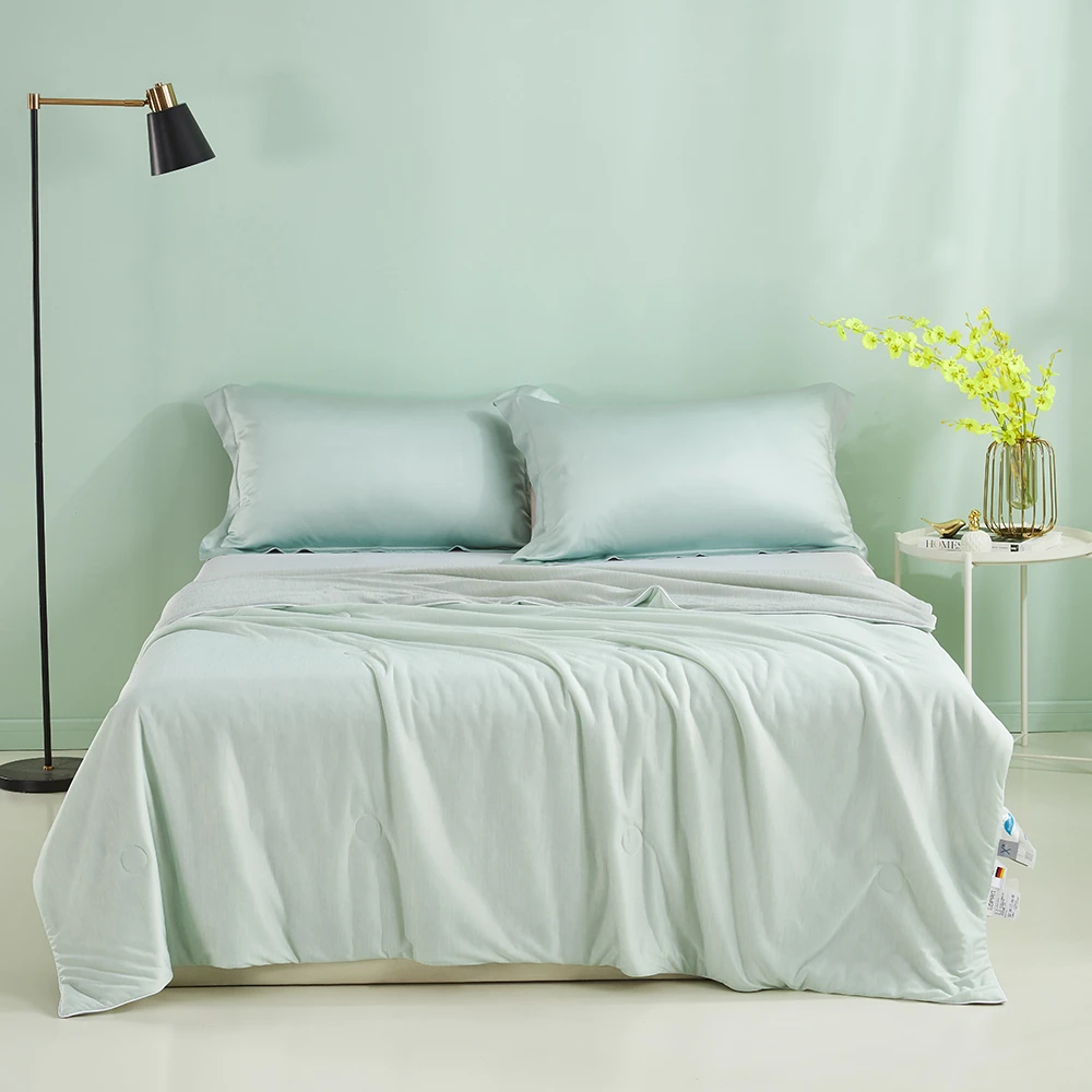 【家居】 凉感空调被可水洗凉感夏被  双色款 夏凉被机洗纯色夏季