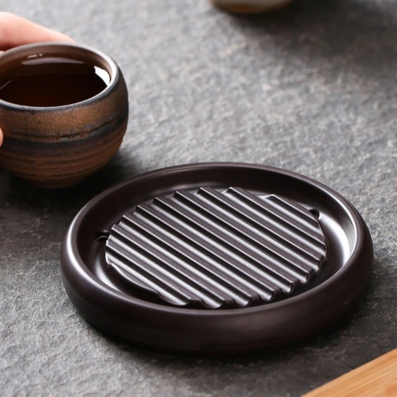汝岩电木实木圆形壶承隔热垫茶具茶道零配件干泡台紫砂壶盖碗托盘