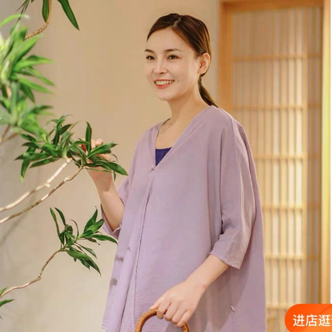 照本堂宽松简约一粒扣小开衫W1870