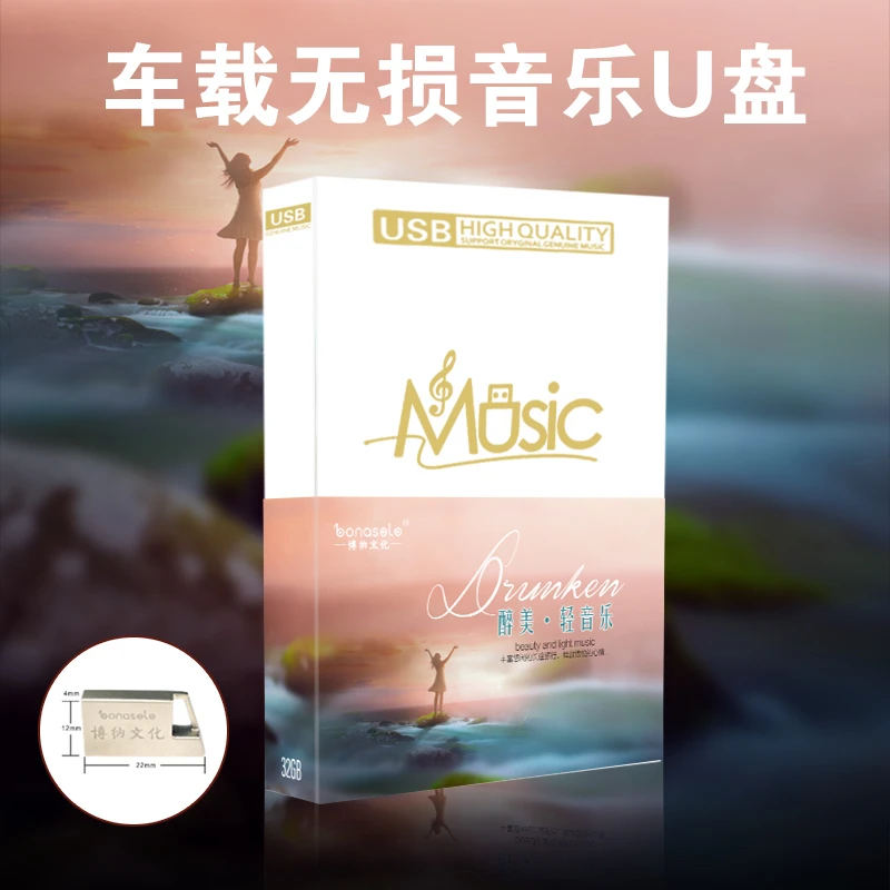 醉美轻音乐 车载U盘 32G 钢琴曲萨克斯吉他二胡笛箫小提琴u盘