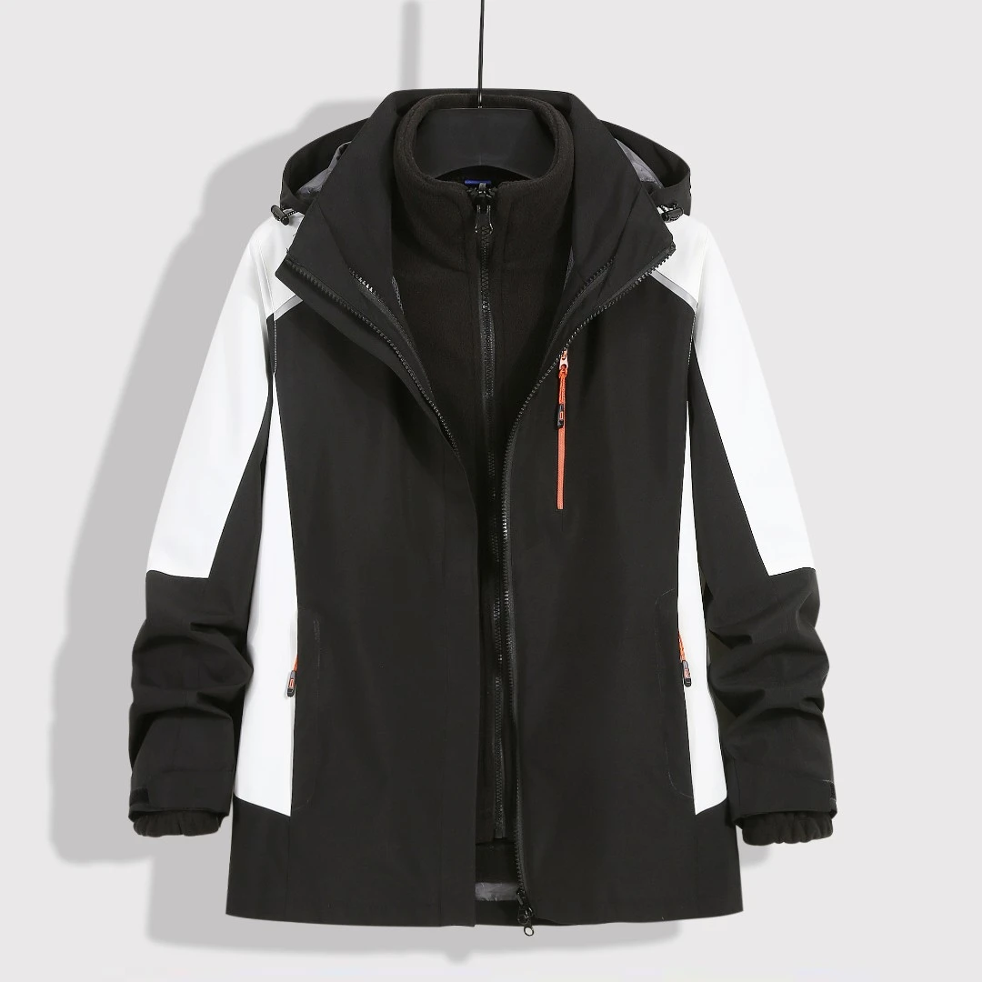 情侣冲锋衣男女三合一可拆卸防风防水加绒加厚透气保暖户外滑雪服