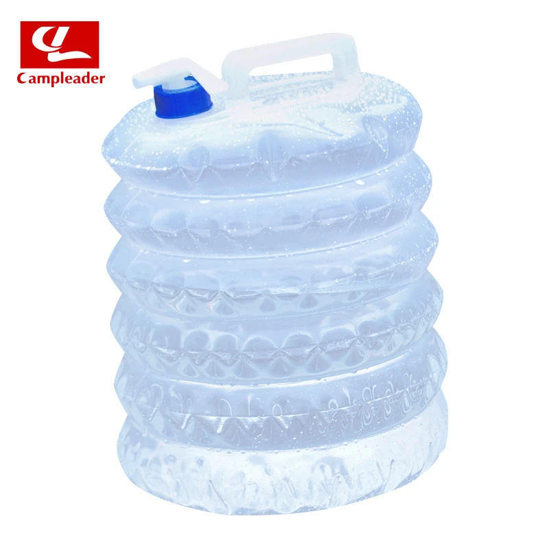 户外野营PE折叠水桶便携式折叠水袋有盖塑料水袋