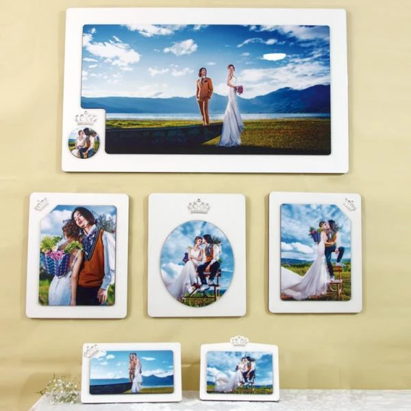 韩式婚纱照照片水晶相框挂墙制作欧式创意组合摆台定制大画框定做
