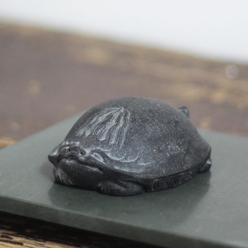 乌金石貔貅茶宠古典小号龙龟摆件精品可养高档招财龟壳手把件创意
