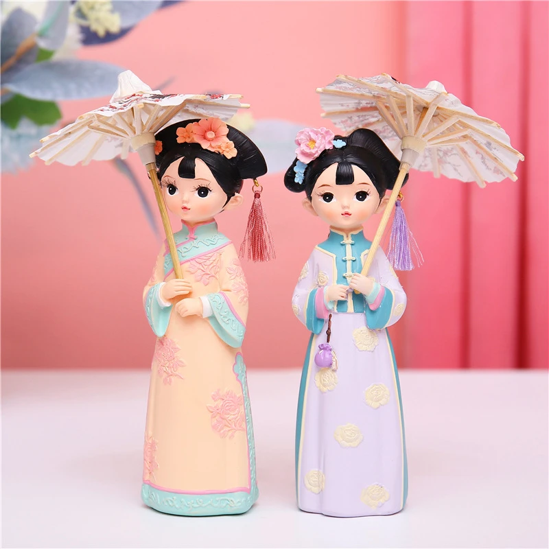 中国古风汉服娃娃格格摆件宫廷人偶古装礼物绢人手办特色小礼品女
