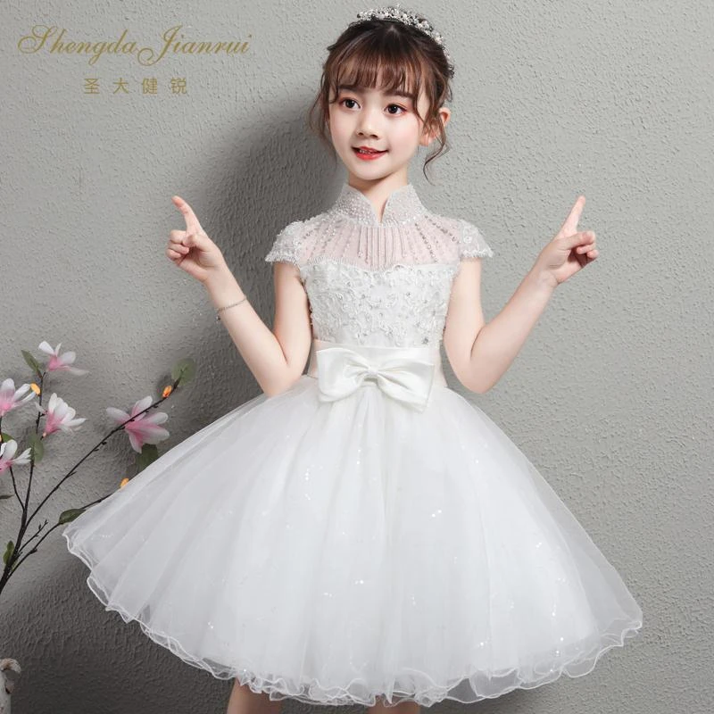【婴而乐】儿童礼服花童婚礼小女孩公主裙女童蓬蓬纱裙超仙洋气