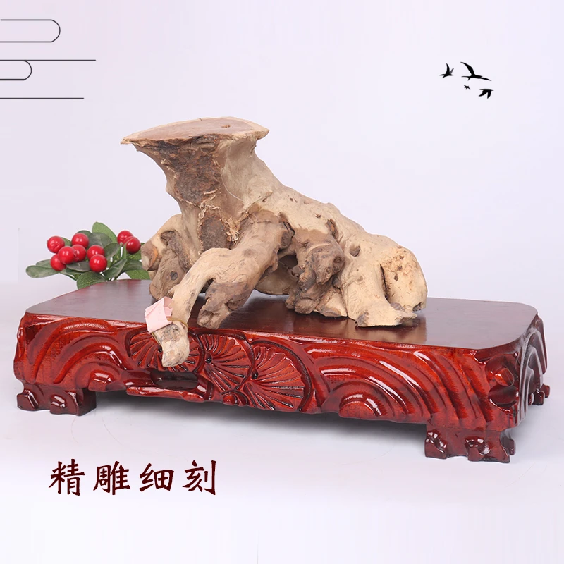 b048-1长方形50-30-8.5实木奇石底座可挖槽鱼缸花瓶花盆木底座子