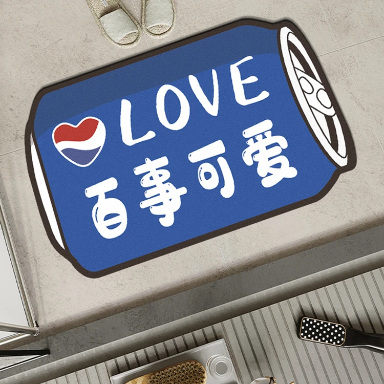 浴室地垫卡通软垫可乐罐形卫生间门口防滑吸水脚垫卫浴厕所潮流J