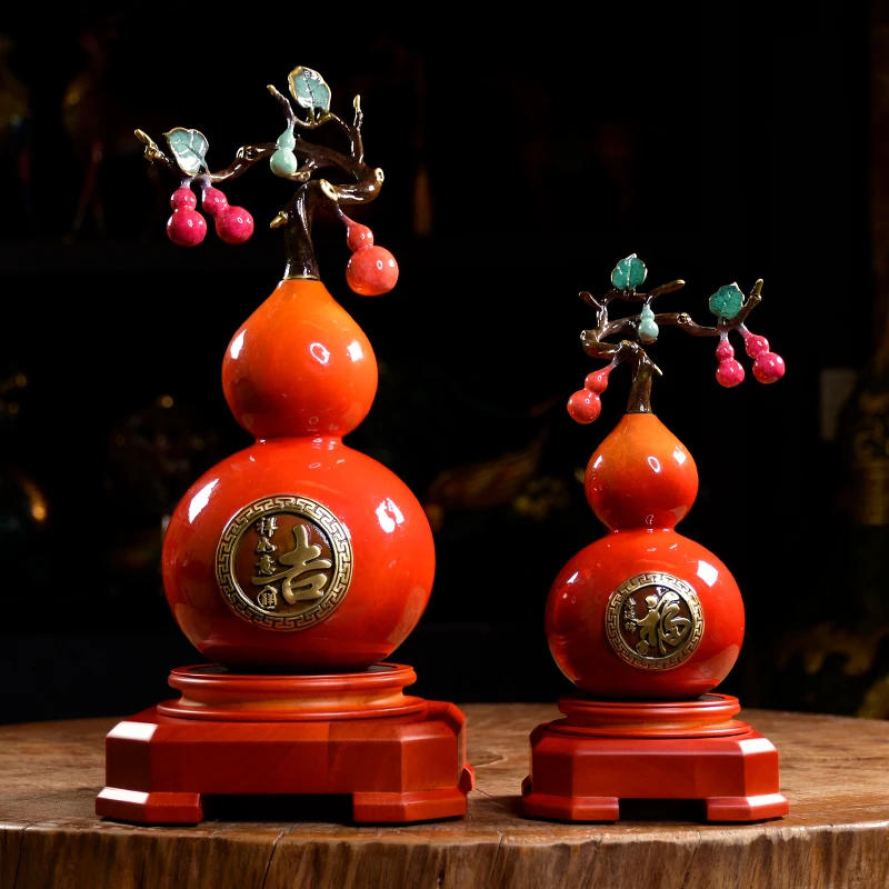 铜家别院《福禄葫芦》全铜葫芦工艺品博古架玄关客厅送礼摆件办公室