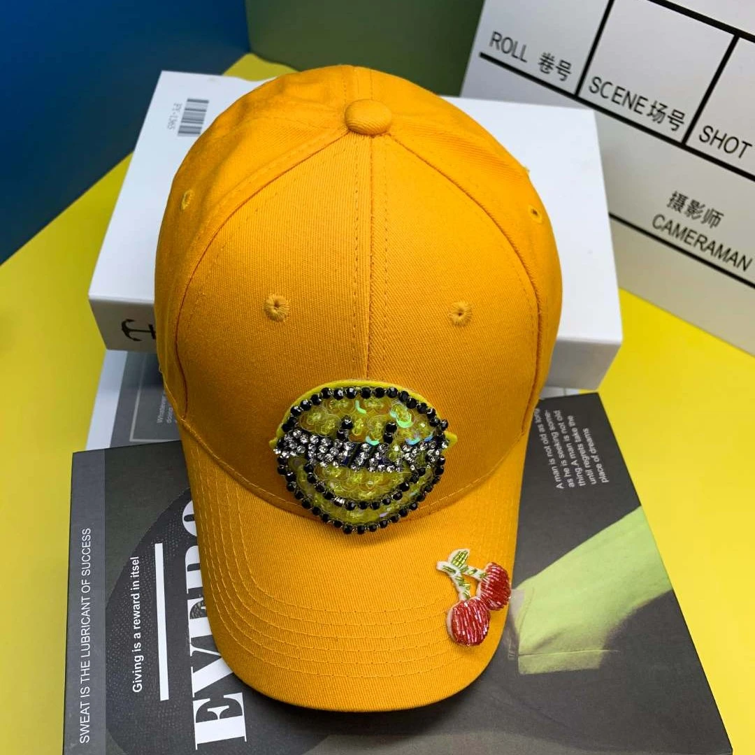 青少年款   原创设计  潮牌帽   休闲  笑脸 樱桃 棒球帽228