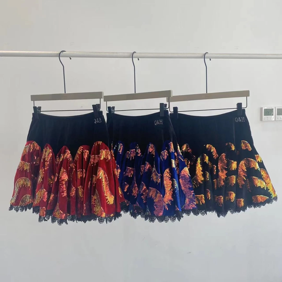 七海舞服 吉特巴三步踩广场舞变色龙 渐变色 裙子