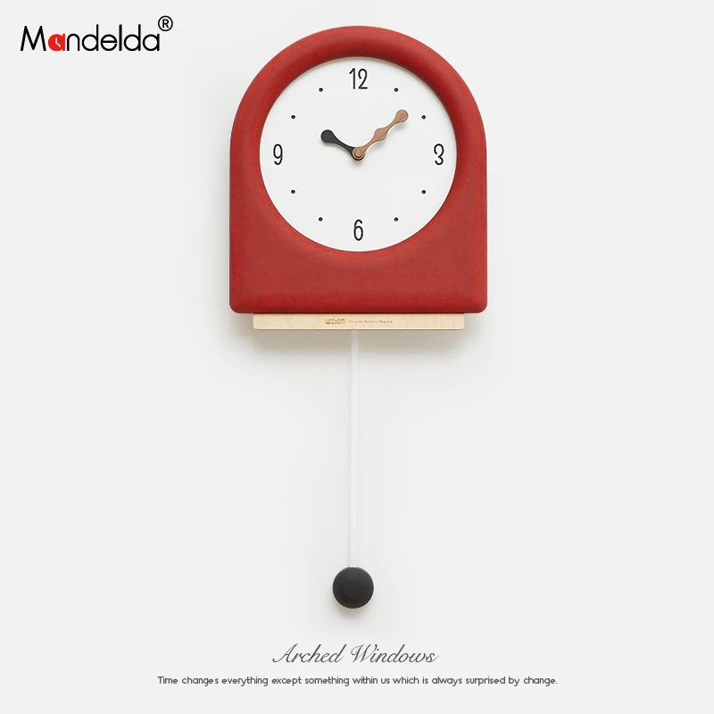 Mandelda免打孔网红时尚北欧轻奢时钟客厅挂钟2025新款墙面装饰品