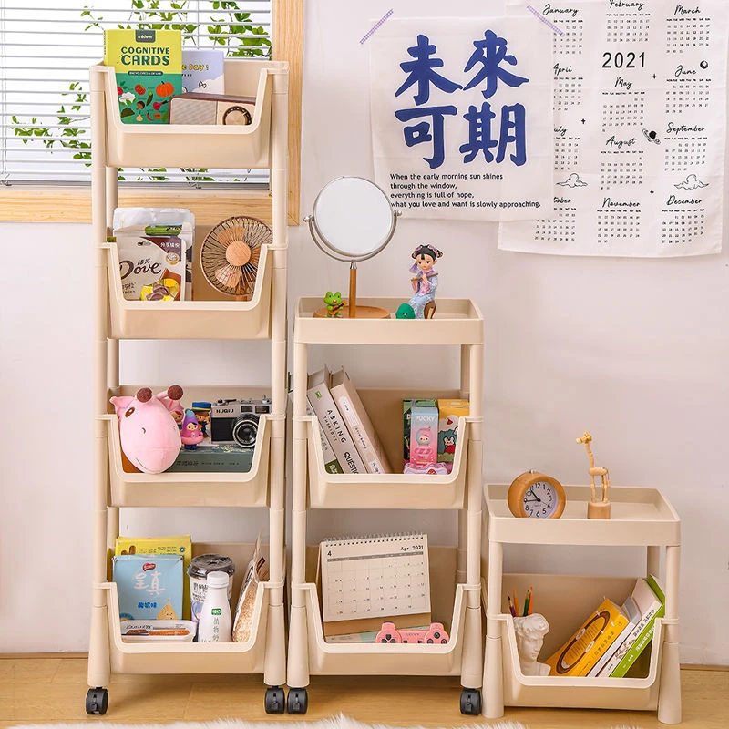 ins风移动书立桌边书架书本收纳置物架小推车学生宿舍收纳神器