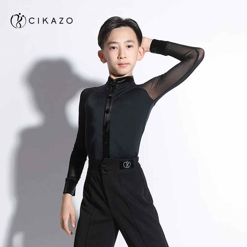 CKZ茜卡索 拉丁舞服男童比赛服装高端舞蹈考级规定服男G7057