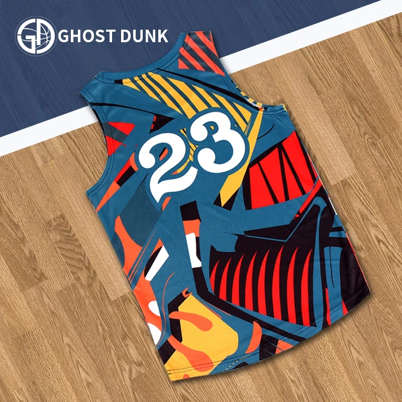 GD2025新款街头篮球衣印花基础背心男运动透气速干篮球球衣训练服