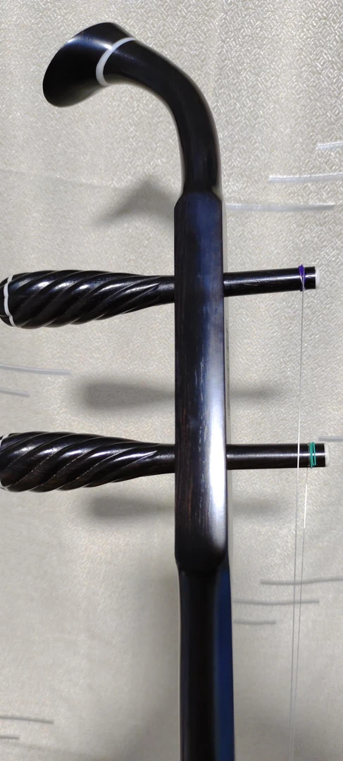 精品黑檀二胡麻花轴