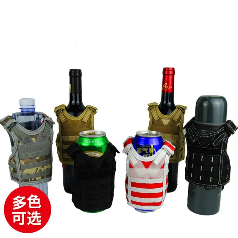 户外战术红酒套圣诞啤酒瓶套微型molle背心迷你小马甲装饰