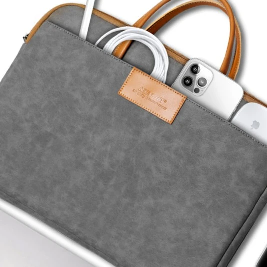 高颜值皮质手提电脑包适用苹果笔记本macbook13寸pro13.3华为mate