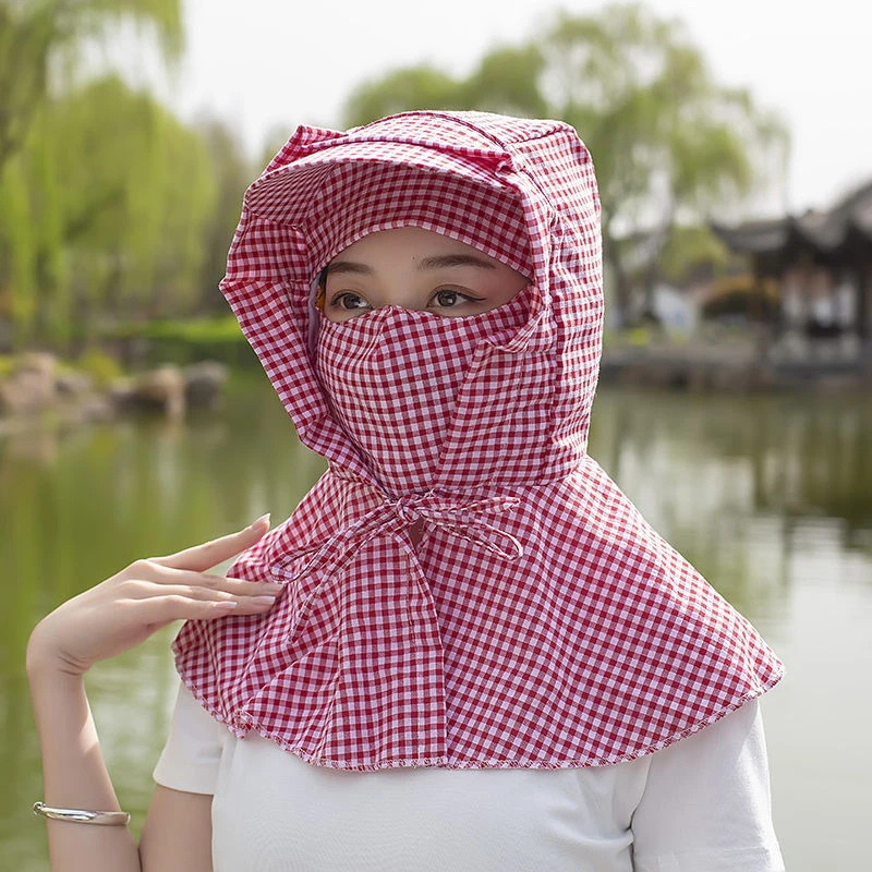 遮阳防晒帽春夏户外防紫外线防晒高档百搭太阳帽洋气采茶防晒帽