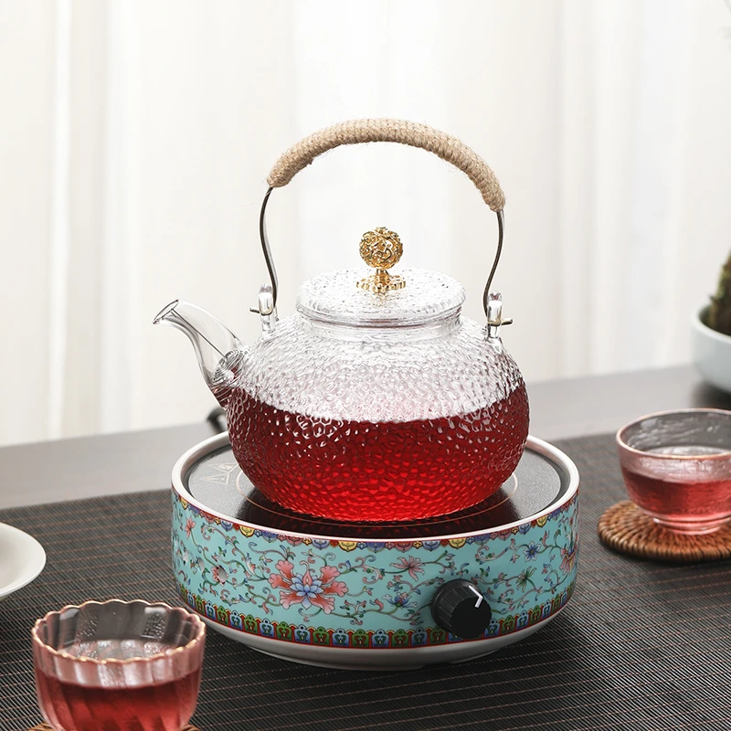 【煜坤茶具甄选】蓝珐琅彩煮茶炉煮茶壶套装家用烧水耐热电陶炉