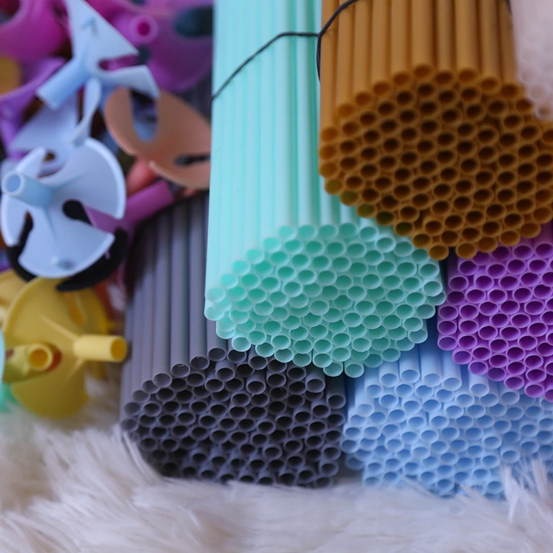 球杆球托乳胶球杯棒手持棒优质马卡龙色加长加硬40cm杆子气球派送