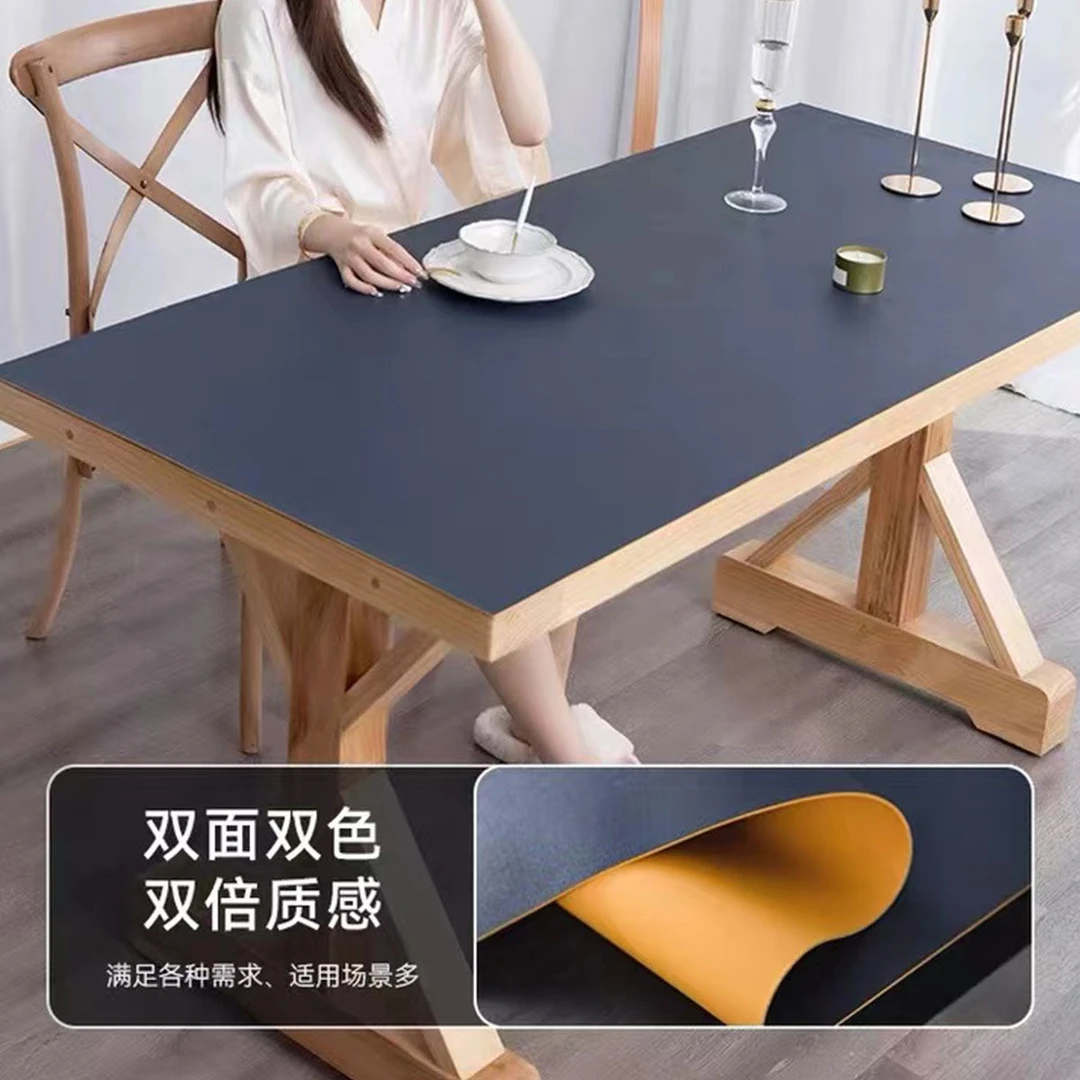 纯色皮革桌布防油防水免洗桌布现代简约茶几垫餐桌垫电视柜长方形