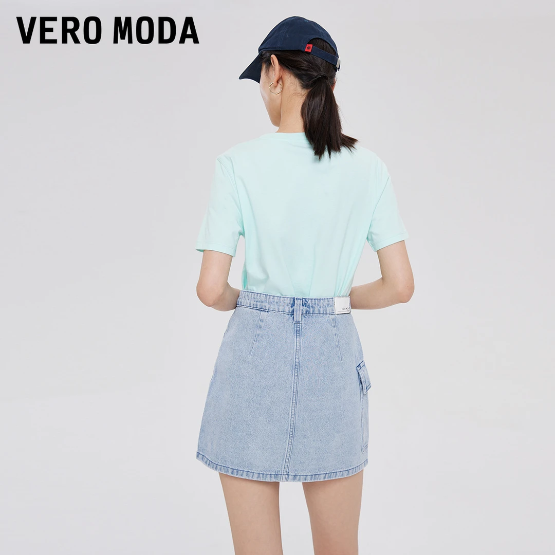 2005【金拐子专属】Vero Moda牛仔印花撞色甜酷风短裙|322237009