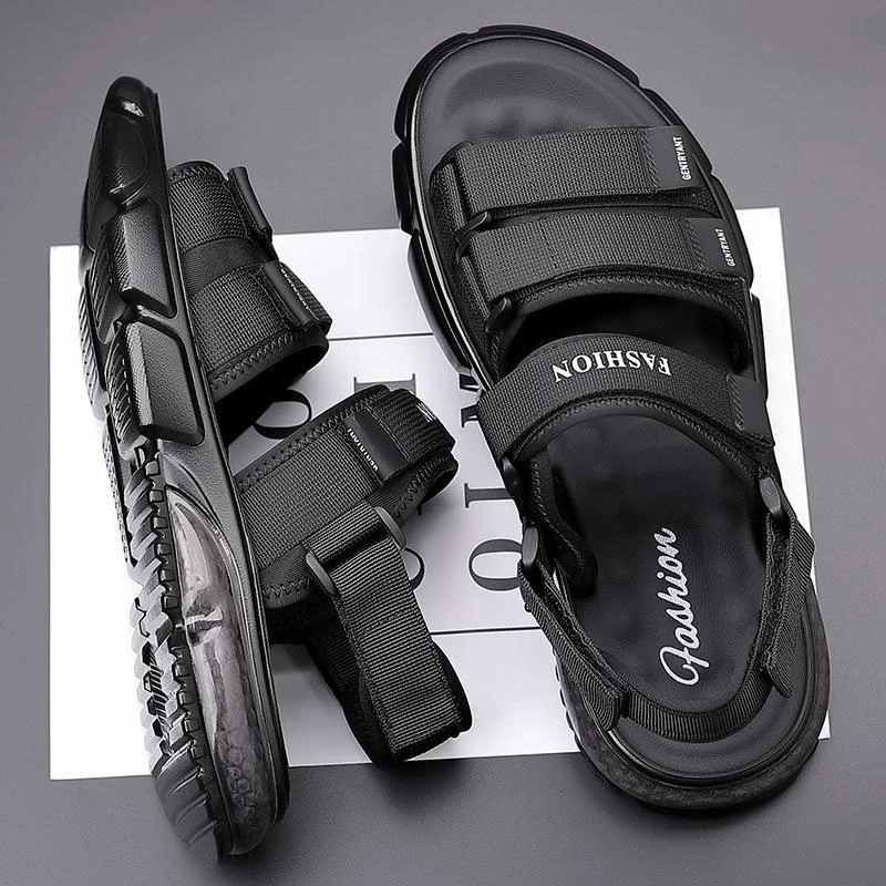 1683特大码凉鞋45防滑耐磨沙滩鞋46加肥加宽青少年47魔术贴男鞋48