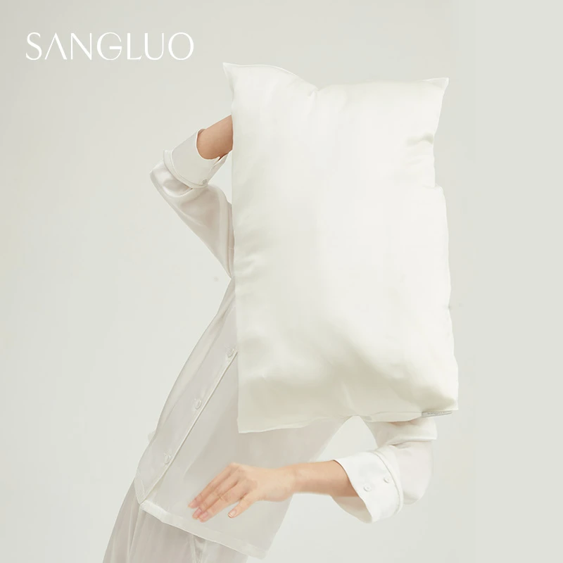 SANGLUO天然无染色双面真丝枕套100%桑蚕丝