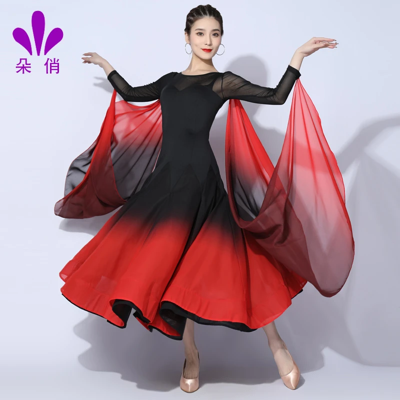 朵俏摩登舞裙连衣裙新款舞裙国标舞大摆裙交谊舞高端演出服比赛裙