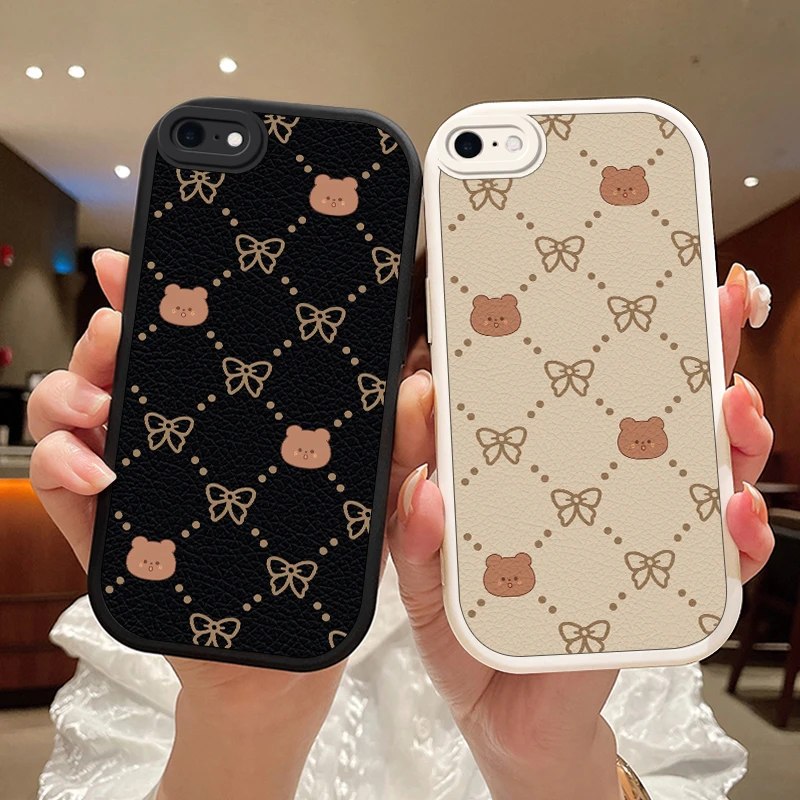 迷你熊适用苹果6plus手机壳全包镜头iPhone6s保护套6splus小羊皮
