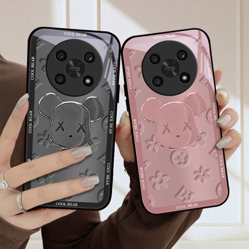 适用于华为荣耀X30手机壳印花熊头荣耀x30i创意x30max保护壳女款