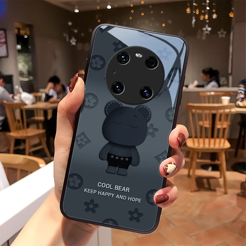 圆脸熊适用华为mate40手机壳mate40pro网红潮牌男生女款高级创意