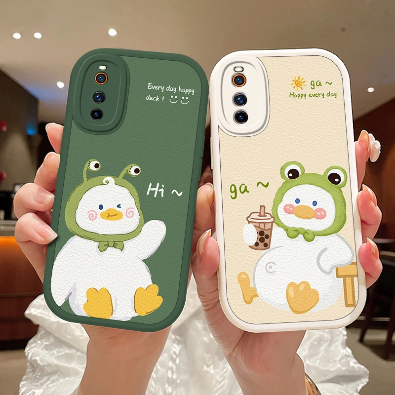 超萌鸭iqooneo3手机壳neo5硅胶防摔vivo镜头全包男女款保护套neo5