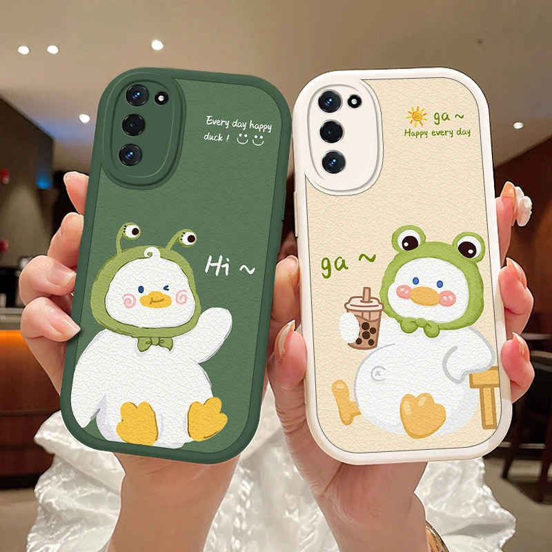 超萌鸭oppoa55s手机壳a56卡通网红A52保护套a55硅胶防摔a35男女款