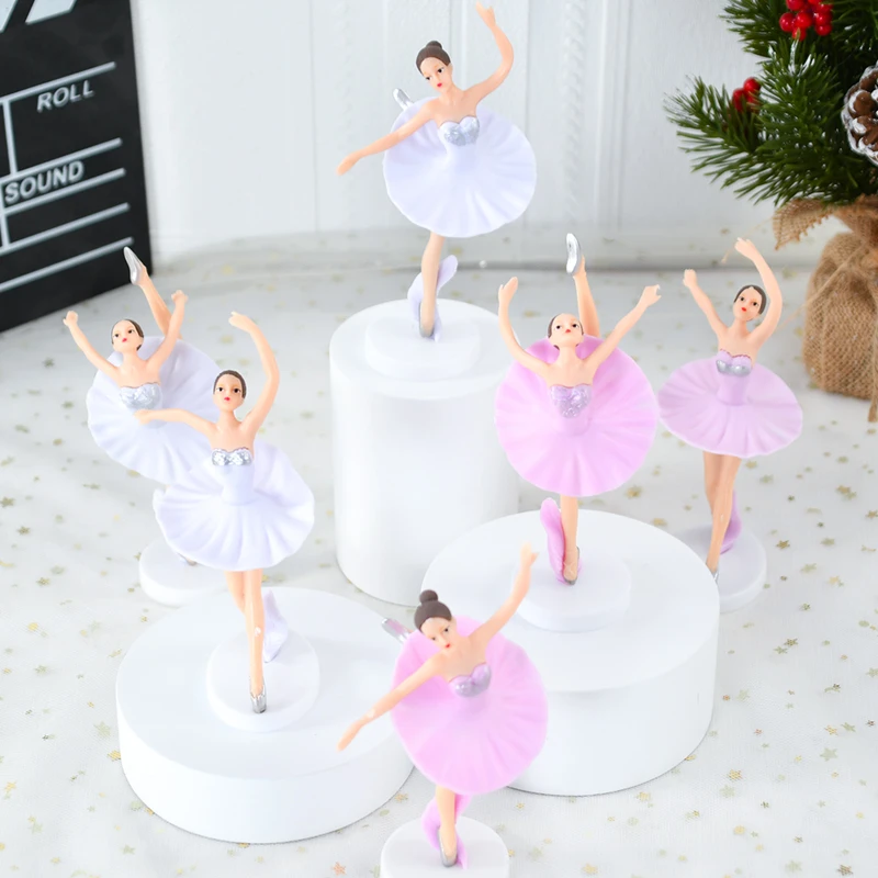 芭蕾跳舞女孩网红蛋糕装饰花仙子摆件烘焙甜品摆件珍珠羽毛插件