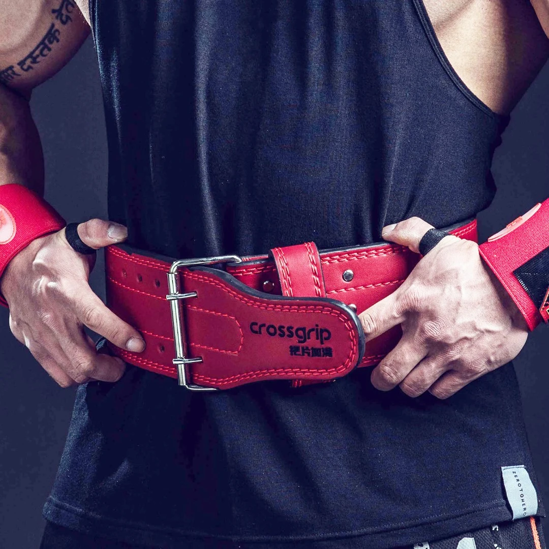 crossgrip健身腰带力量举深蹲硬拉举重运动护腰健美牛皮训练护具
