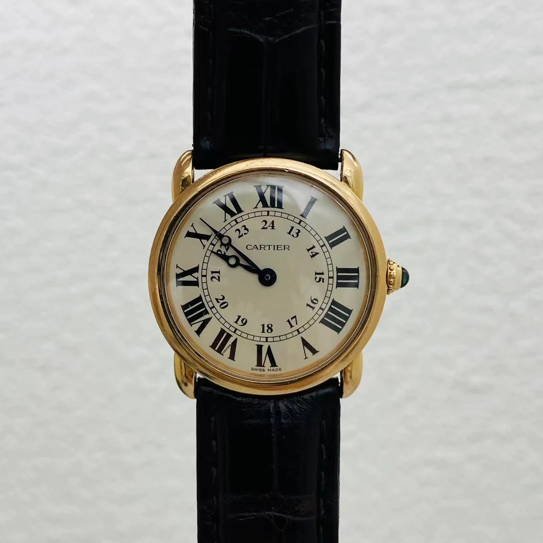99新 Cartier/卡地亚 伦敦路易W6800151 29玫瑰金石英女表 单表