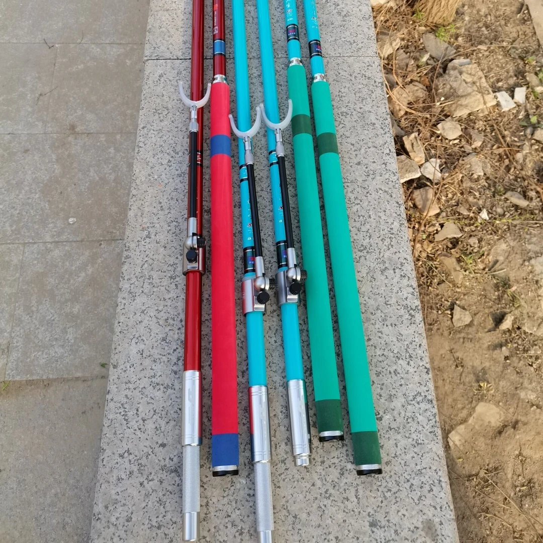 新款超硬碳素抄网干PU加长手柄高碳支架炮台金属后挂