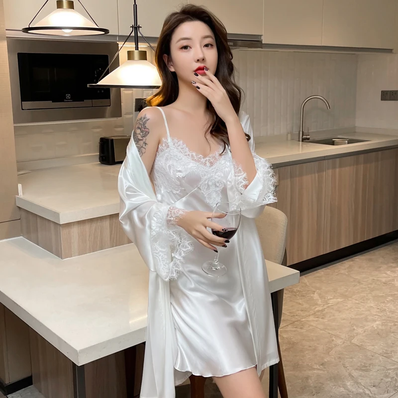 性感睡衣女夏季薄款2025新款蕾丝吊带睡裙睡袍纯欲高级感爆款套装