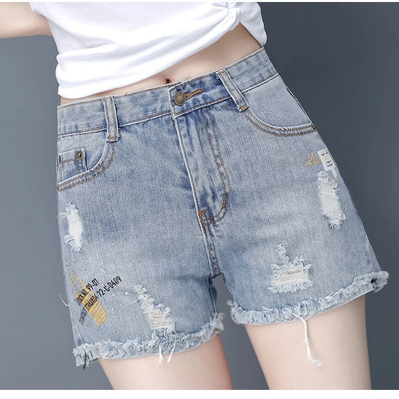 阔腿高腰韩版裙裤五分短裤薄款外穿大码夏季直筒宽松印花显瘦